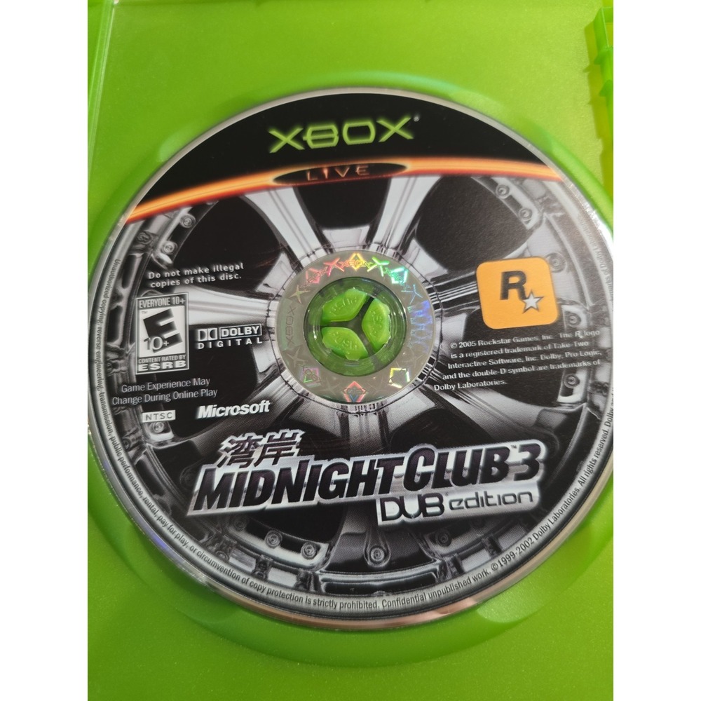 Midnight Club 3: DUB Edition Remix (Microsoft Xbox, 2005) Disc Only